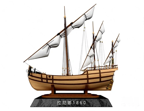 欧式海盗船木雕3d模型