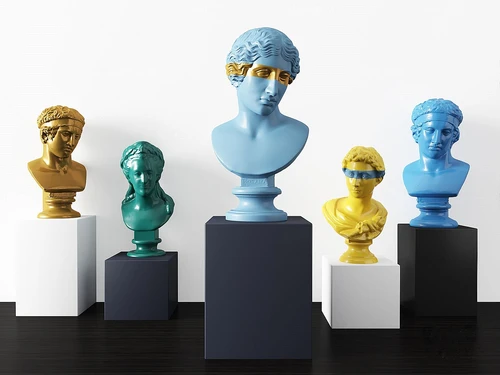简欧石膏人头雕塑3d模型