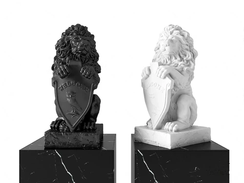 简欧狮子雕塑3d模型