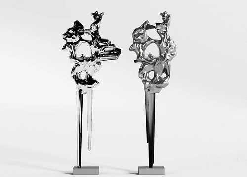 现代抽象雕塑摆件3d模型