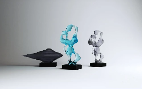 现代水晶饰品雕塑摆件3d模型
