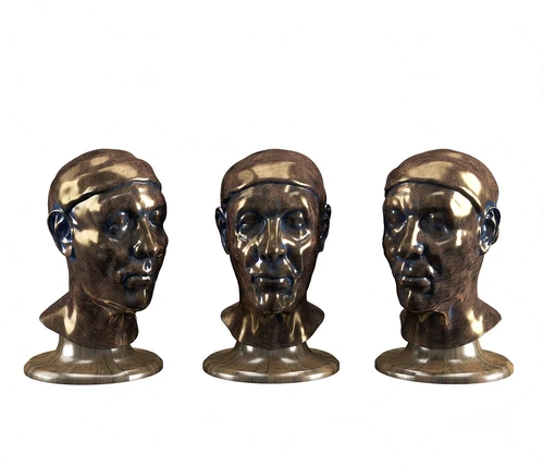 现代古铜人物头像雕塑3d模型