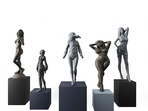 现代人物雕塑装饰摆件3d模型