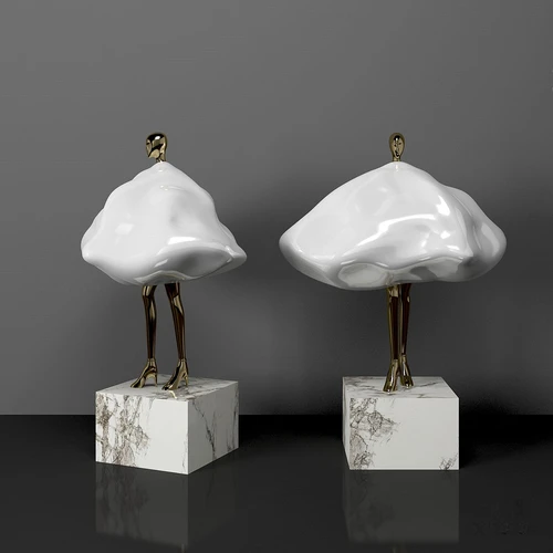 现代抽象人物雕塑3d模型