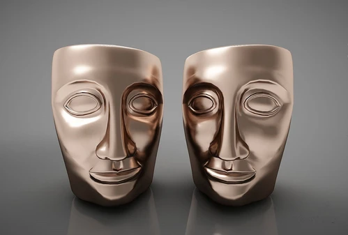 现代人脸装饰品3d模型