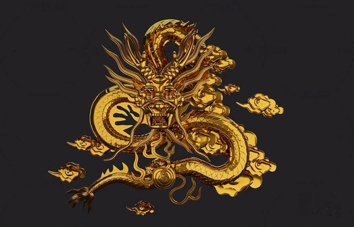 现代金属龙雕塑3d模型