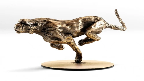 现代金属猎豹雕塑3d模型