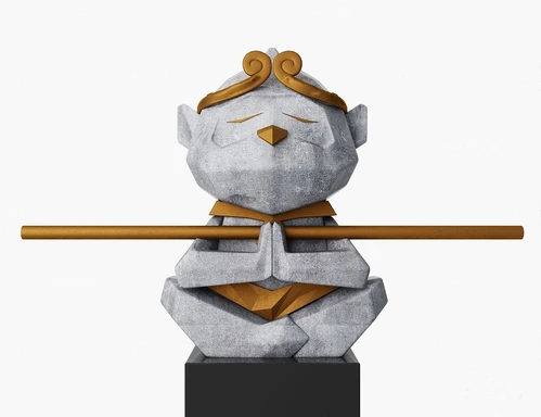 现代猴子雕塑摆件3d模型