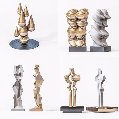 现代工艺雕塑摆件组合3d模型