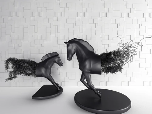 现代骏马雕塑3d模型