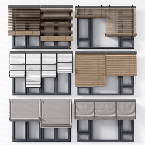 新中式竹帘卷帘百叶帘