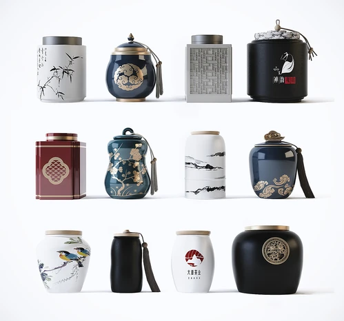 新中式茶具陶瓷茶叶罐