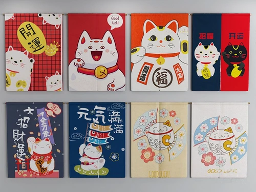 日式招财猫门帘挂帘