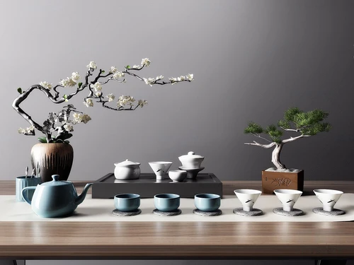 新中式茶具摆件