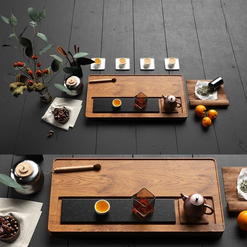 新中式实木茶盘茶具
