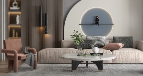 现代布艺沙发组合3d模型