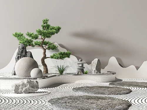 新中式假山水景