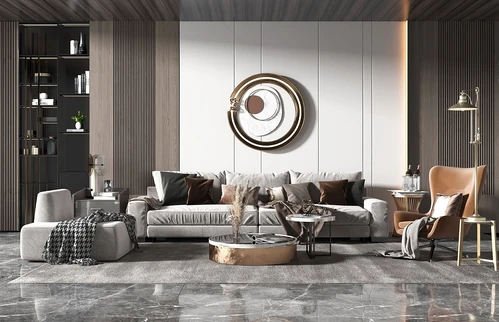 现代布艺沙发组合3d模型