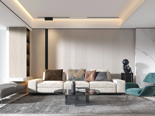 现代布艺沙发组合3d模型