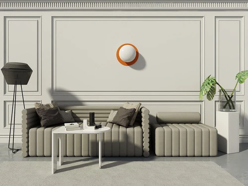 现代布艺沙发组合3d模型