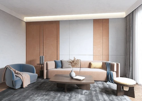 现代布艺沙发组合3d模型