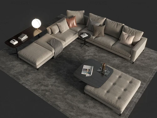 现代沙发茶几组合3d模型