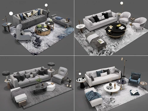 现代沙发茶几组合3d模型