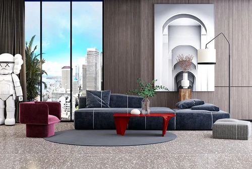 现代布艺沙发组合3d模型