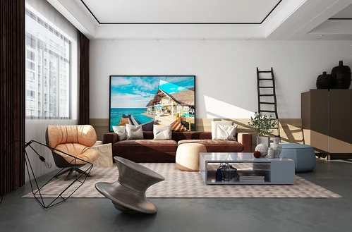 现代客厅沙发组合3d模型