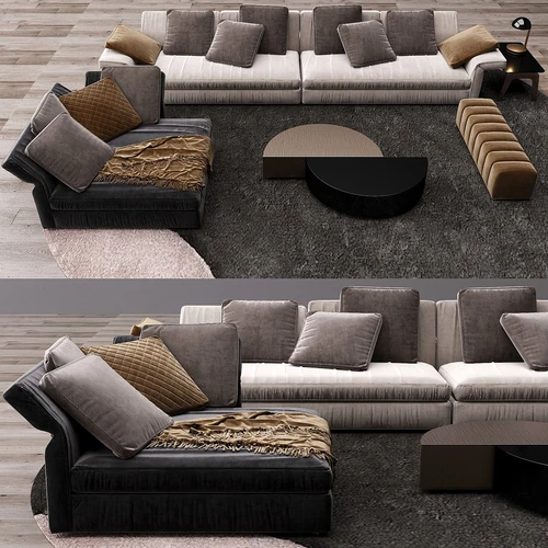 现代布艺沙发组合3d模型