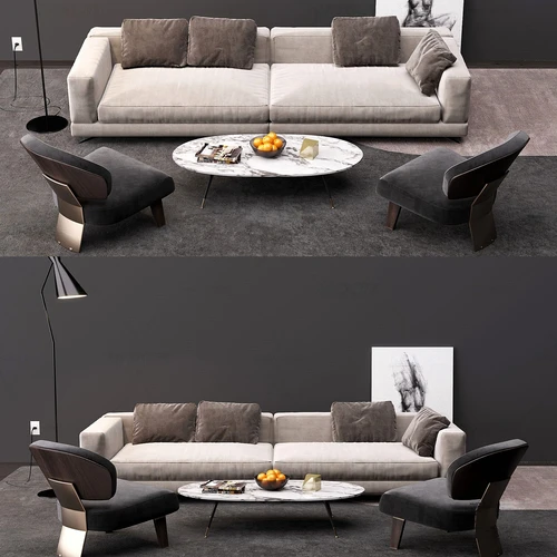 现代布艺组合沙发3d模型
