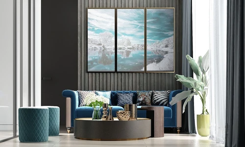 现代绒布沙发组合3d模型