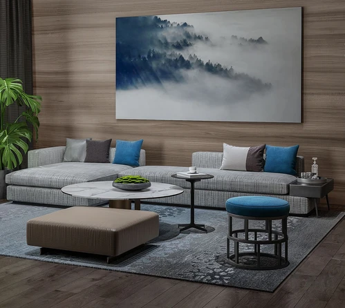 现代客厅沙发组合3d模型