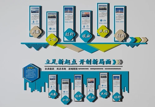 现代企业文化墙宣传栏3d模型