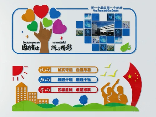 现代校园文化墙宣传栏3d模型