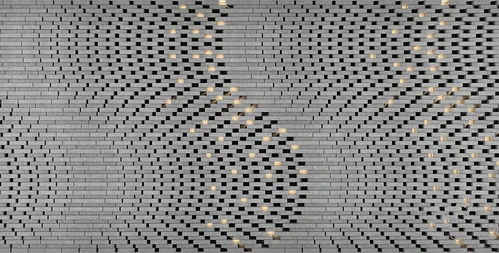 现代曲线砖头背景墙3d模型