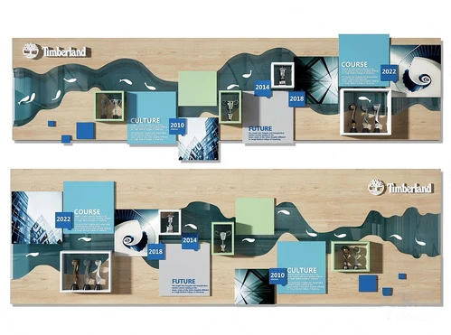 现代企业文化墙3d模型