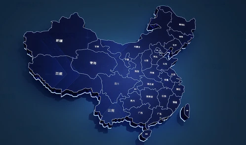 现代中国地图墙饰3d模型