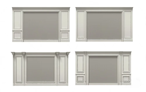 简欧背景墙组合3d模型