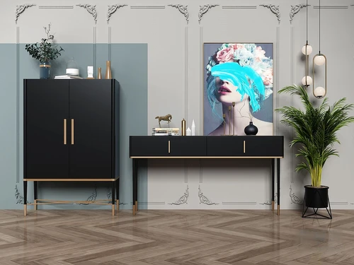 现代金属烤漆端景柜3d模型