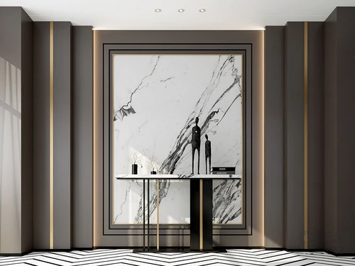 现代轻奢金属端景条案3d模型