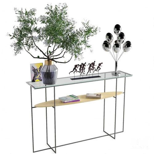 现代铁艺端景条案3d模型