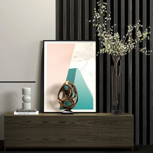 现代实木端景柜3d模型