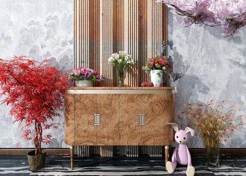 现代轻奢端景柜3d模型