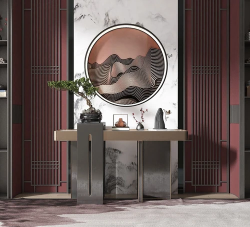 新中式金属端景台3d模型