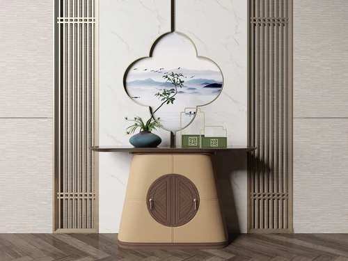 新中式简易端景柜3d模型
