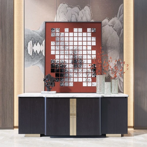新中式轻奢端景柜3d模型