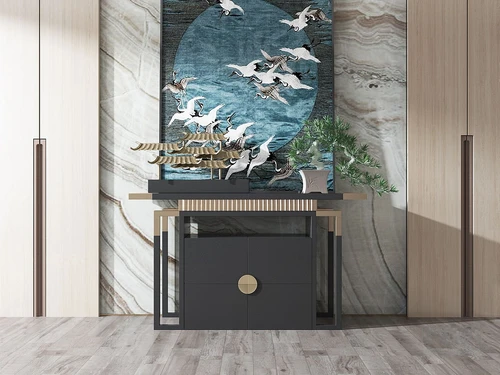新中式金属端景柜3d模型