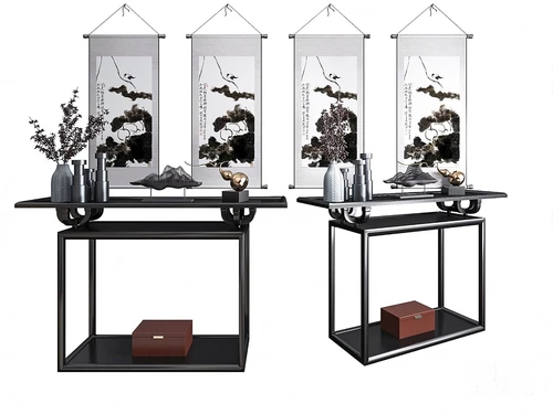 新中式金属端景台3d模型