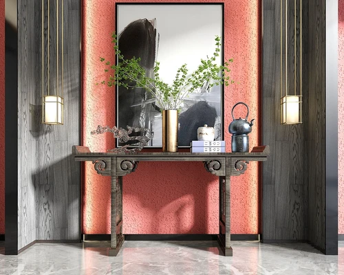 中式实木端景条案3d模型